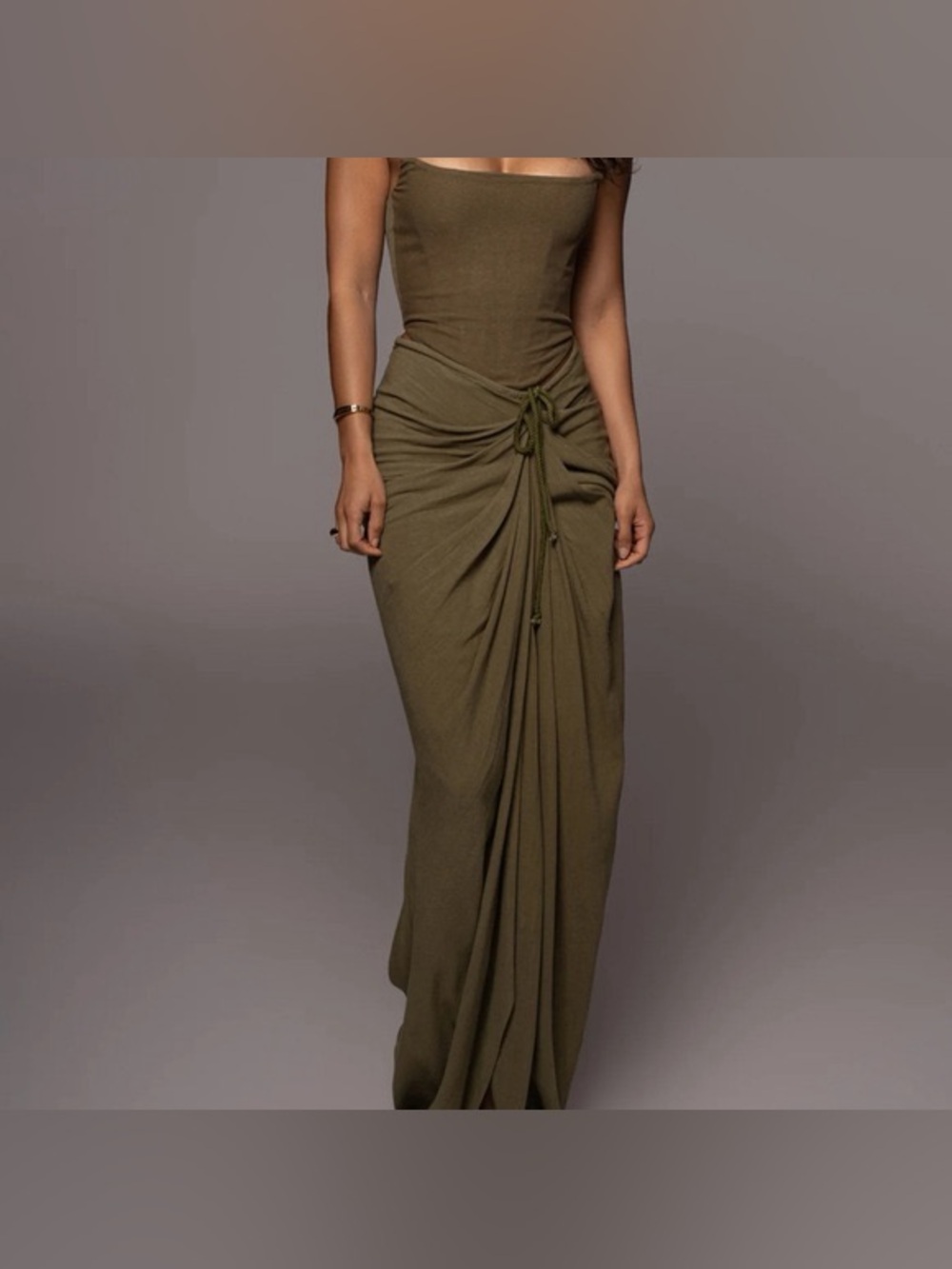 JLUXLABEL Noelia Slit Cotton & Linen Maxi Skirt